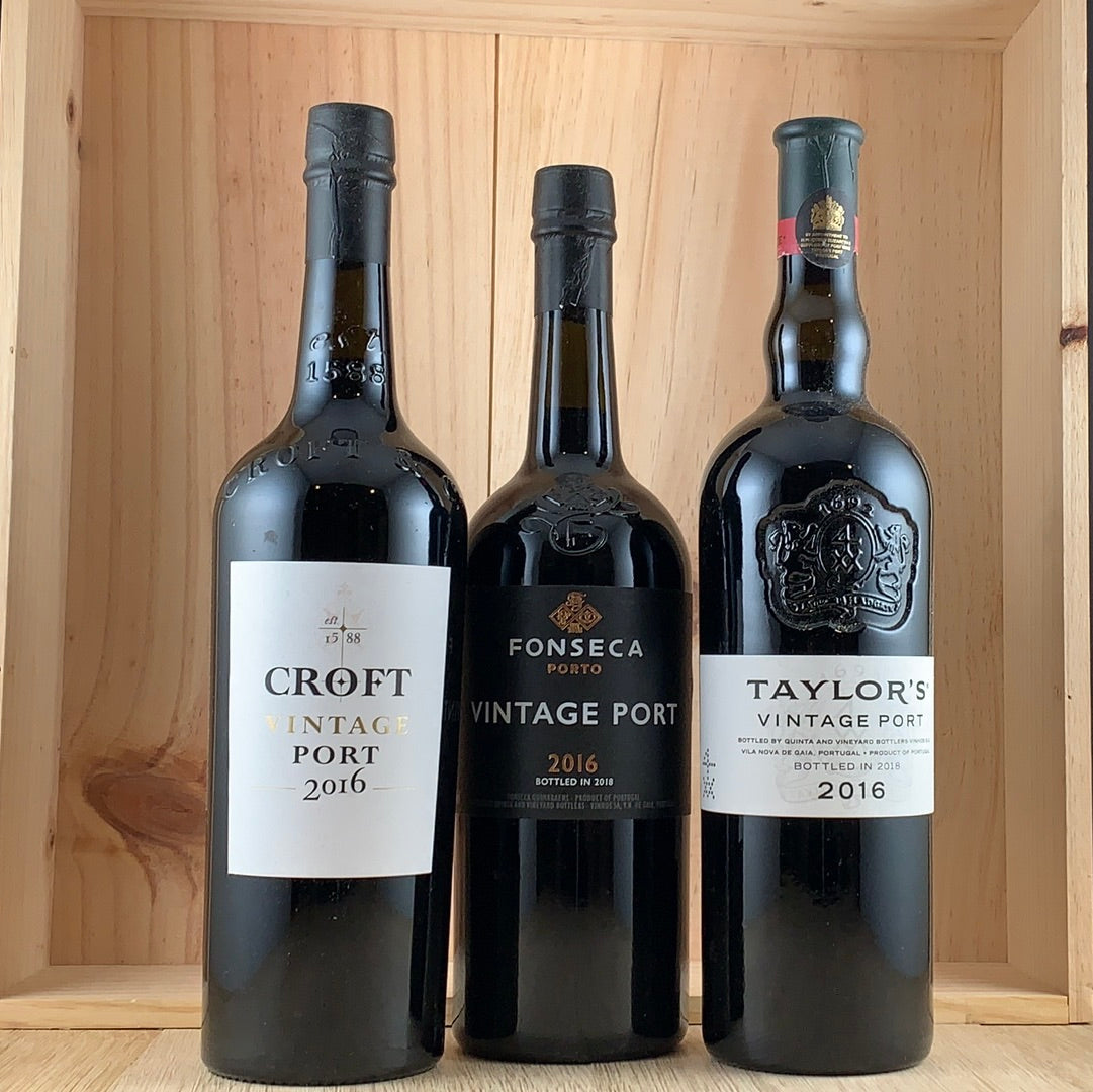 2016 Vintage Port Collection 3 bottles ( Taylors, Fonseca & Croft )