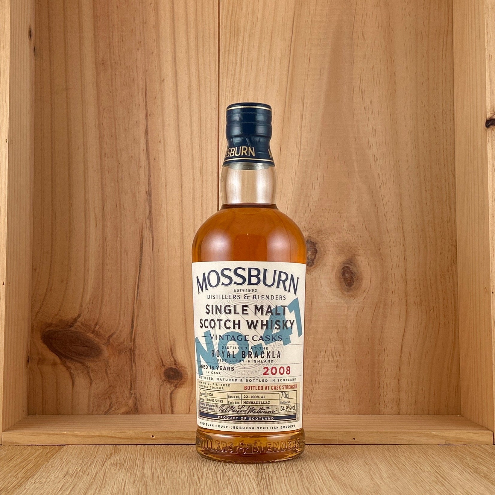 2008 Mossburn Vintage Cask Royal Brackla Single Malt Whisky Monbazillac 54.9%Abv